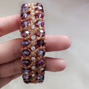 Purple rhinestone bracelet